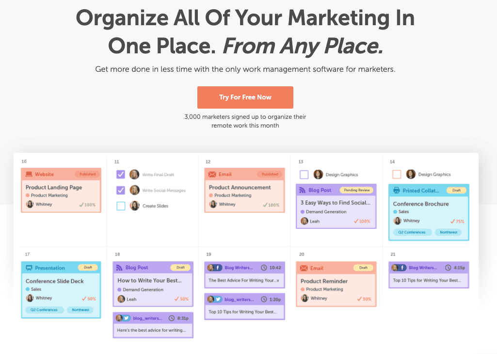 CoSchedule main landing page